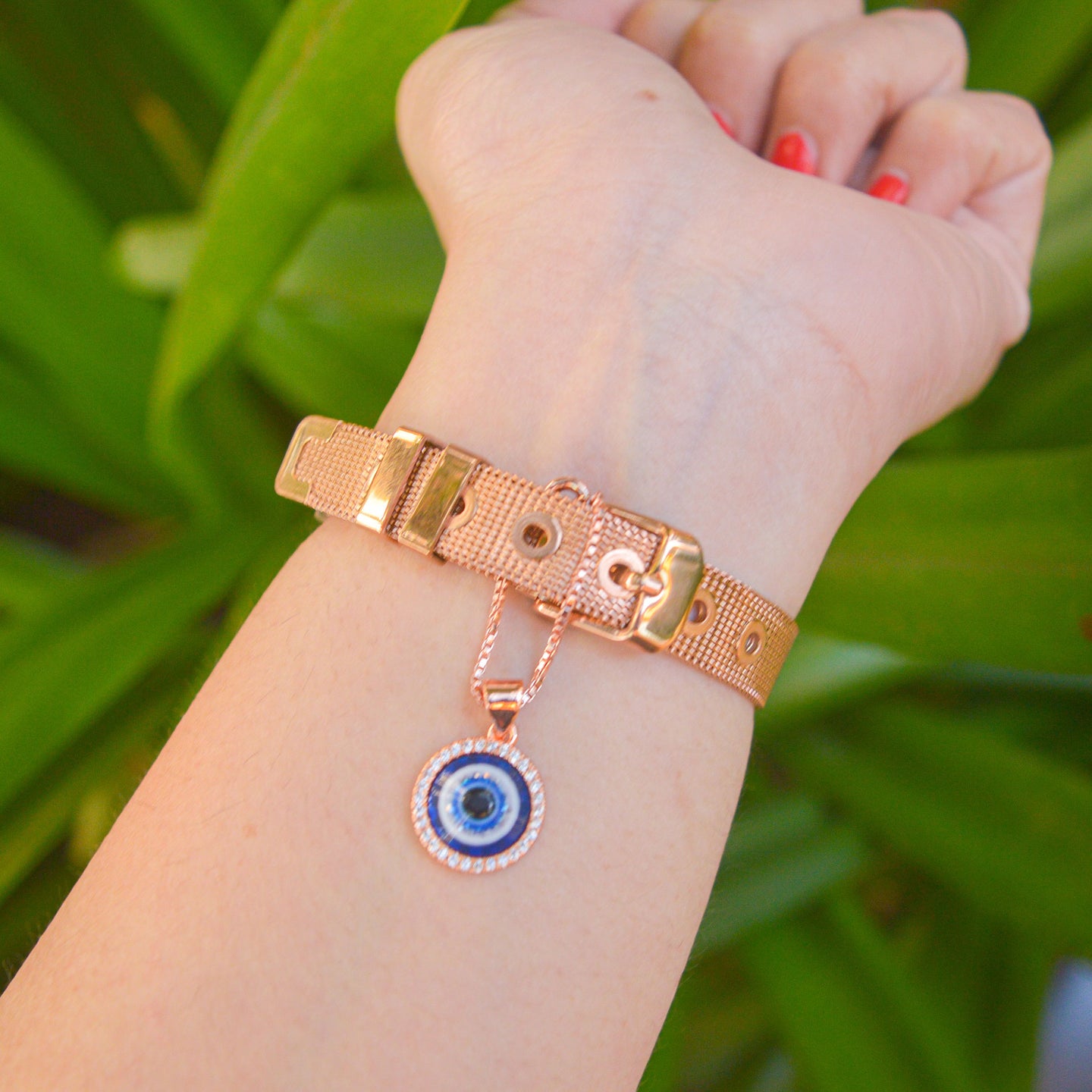 Nazar Battu Rose Gold Evil Eye Watch Charms