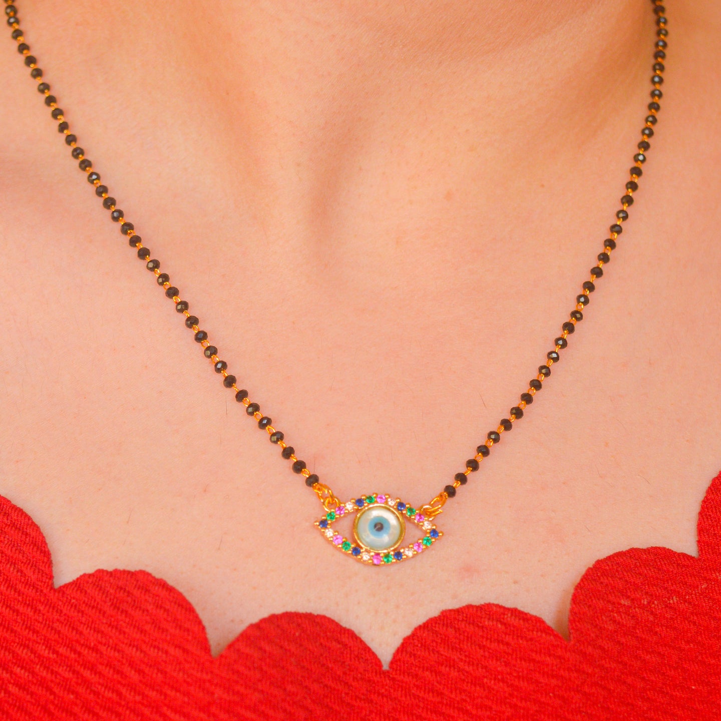 Multicolour Evil Eye Necklace