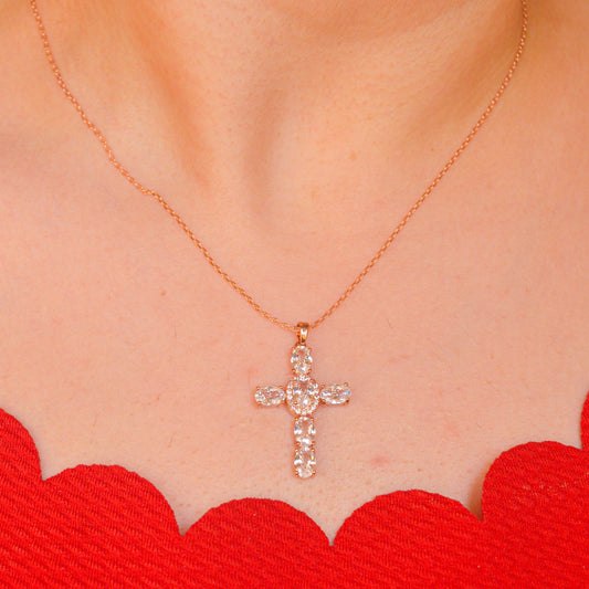 Celebrity Jesus Cross Diamonds Necklace