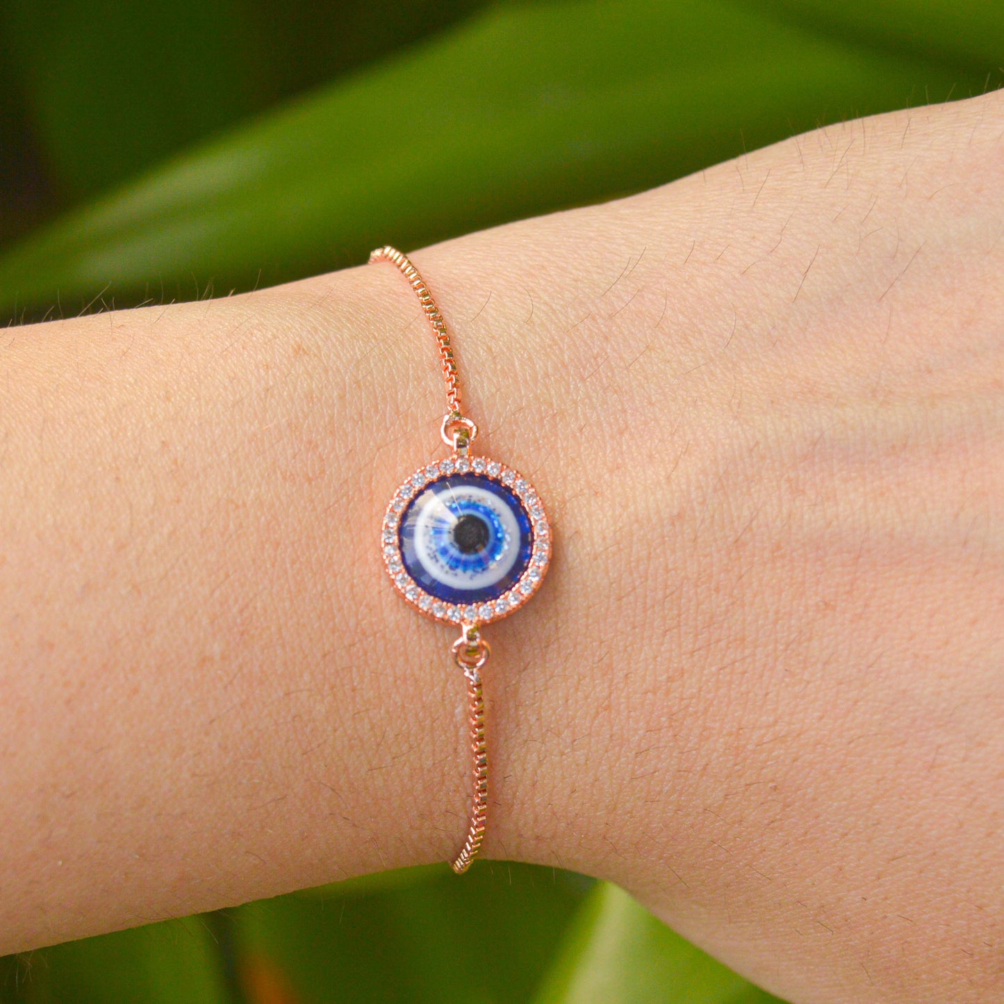 Nazar Battu Blue Evil Eye Rose Gold Bracelet