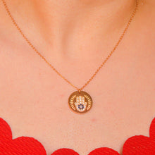 Load image into Gallery viewer, Evil Eye Hamsa Hand Necklace - Rose Gold
