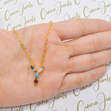 Load image into Gallery viewer, Semi Precious Stones Colourful Initial Letter Necklaces
