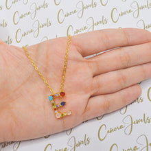 Load image into Gallery viewer, Semi Precious Stones Colourful Initial Letter Necklaces
