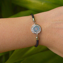 Load image into Gallery viewer, White Evil Eye Sapphire Bracelet ( Silver )
