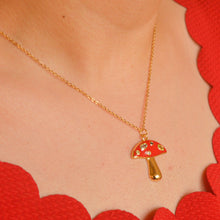 Load image into Gallery viewer, Red Luck Mushroom Necklace - Gold
