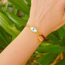 Load image into Gallery viewer, Evil Eye Initial Style Bracelet ( Gold )
