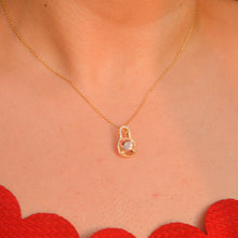 Load image into Gallery viewer, Peach Stone Lock Necklace
