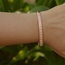 Load image into Gallery viewer, Pink Diamond Stripes Kada Bangle ( Gold )

