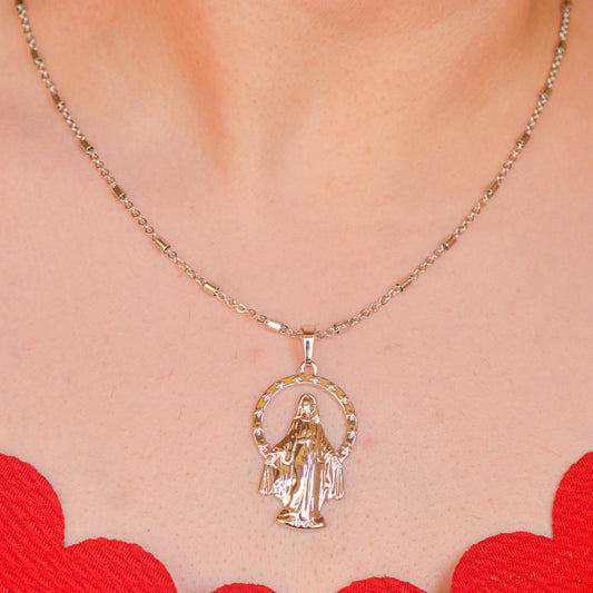 Jesus Cross Angelic Necklace - Silver
