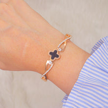 Load image into Gallery viewer, Dual Infinity Clover Kadha Bracelet Bangle - Rose Gold
