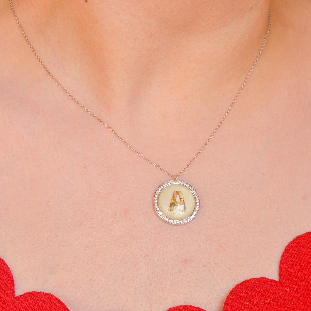 A Initial Pearl Necklace - Silver