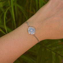 Load image into Gallery viewer, Blue Round Evil Eye Bracelet ( Silver )
