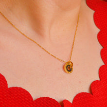 Load image into Gallery viewer, Roman Black Ring Necklace - Gold

