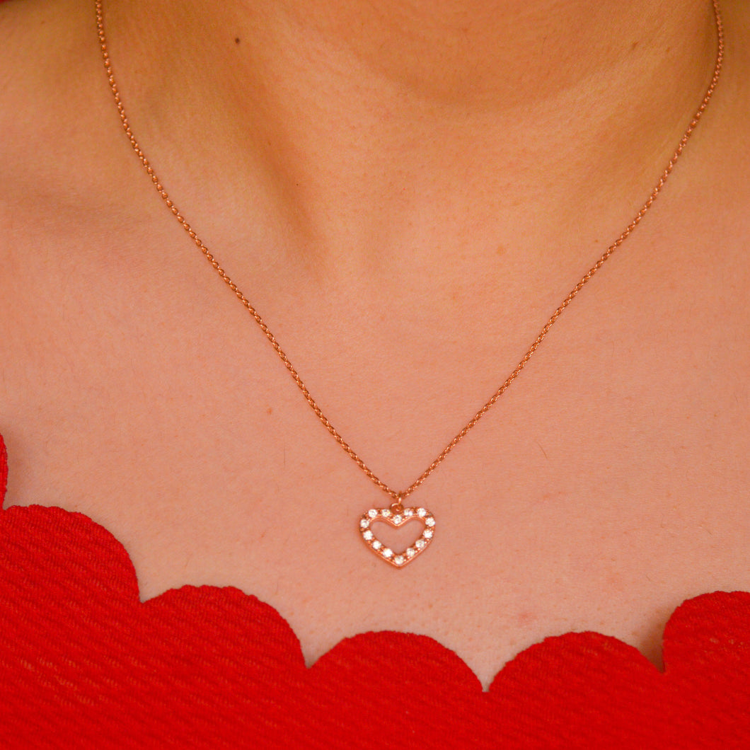 Tiny Heart Necklace - Rose Gold