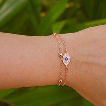 Load image into Gallery viewer, Evil Eye Sapphire Bracelet ( Rose Gold )
