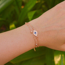 Load image into Gallery viewer, Evil Eye Sapphire Bracelet ( Rose Gold )
