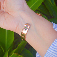 Load image into Gallery viewer, Evil Eye Hamsa Stars Kadha Bangle ( Rose Gold )
