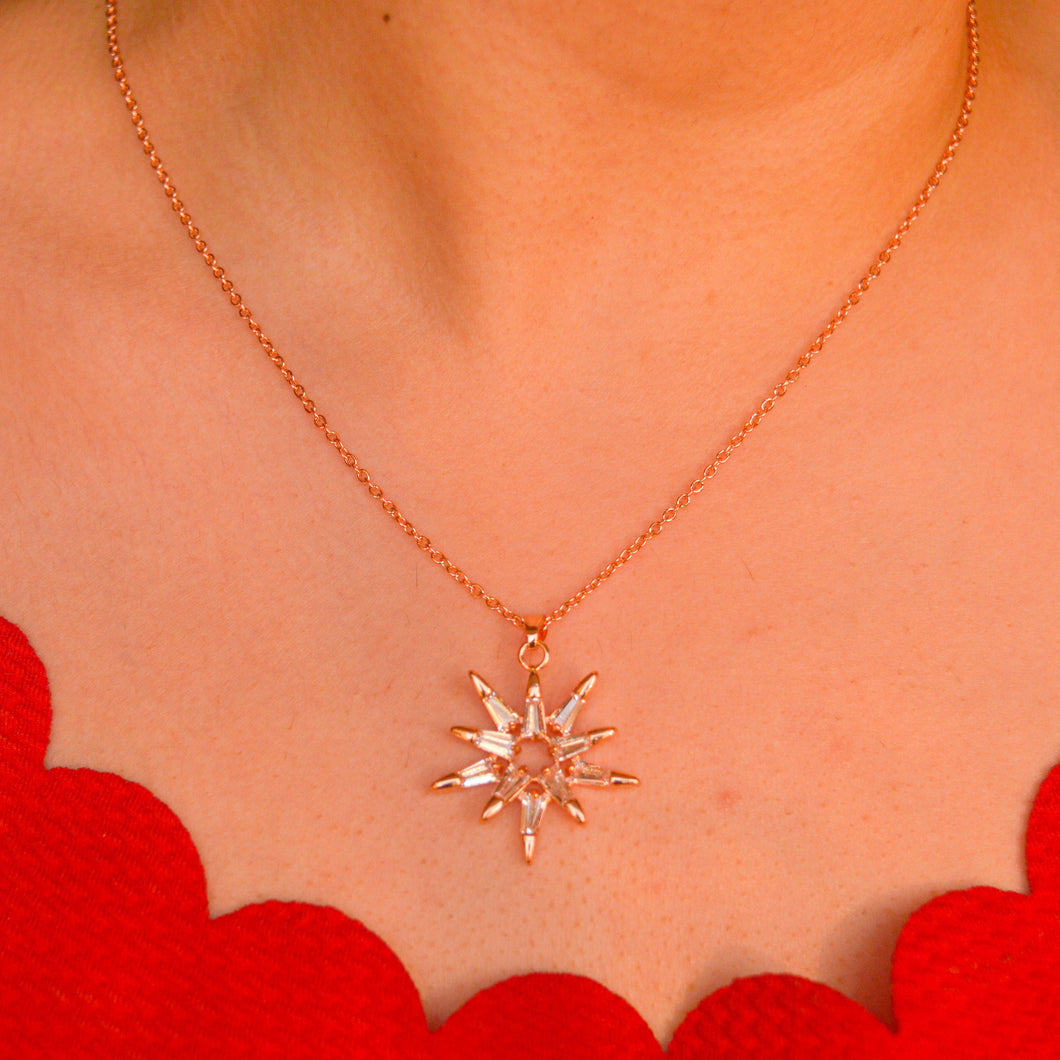 Sirius Star Galaxy Necklace - Rose Gold