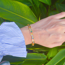 Load image into Gallery viewer, Gisele Multicolored Diamond studded Kadha Bracelet Bangle - Gold
