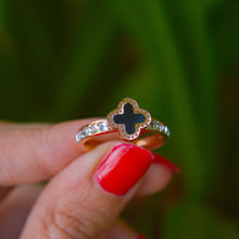 Load image into Gallery viewer, Clover Studded Ring ( Rose Gold )
