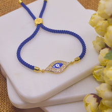 Load image into Gallery viewer, Catchy Blue Evil Eye Bracelet - Gold
