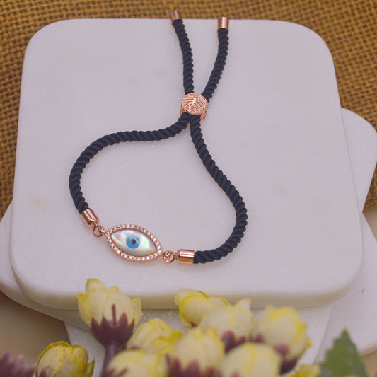 Mother of Pearl Evil Eye Bracelet - Rose Gold / Gold