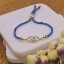 Load image into Gallery viewer, White Pearl Evil Eye Bracelet - Gold
