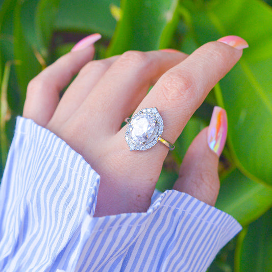 Ella Princess Solitaire Ring ( Silver )