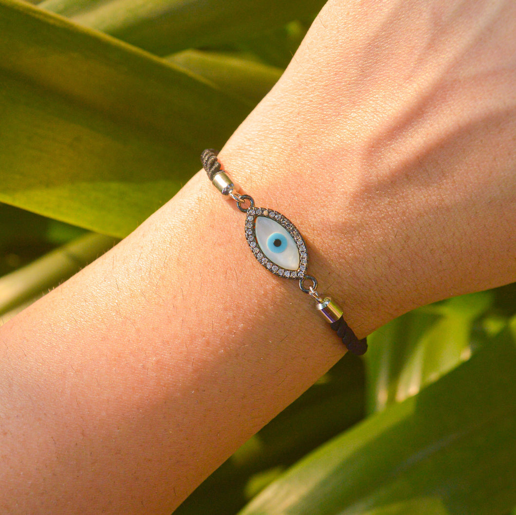 Evil Eye Pearl Nickel Bracelet ( Nickel )