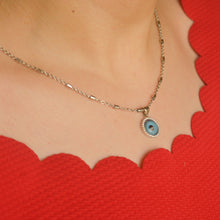 Load image into Gallery viewer, Blue Water Evil Eye Necklace ( Silver )
