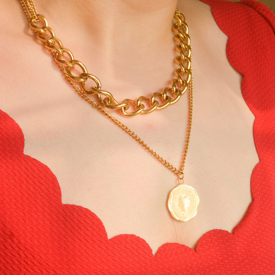 Queen Chain Style Loaded Layered Necklace