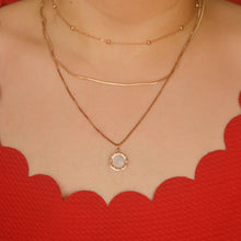 Load image into Gallery viewer, Mother of Pearl Roman layered Necklace - Rose Gold
