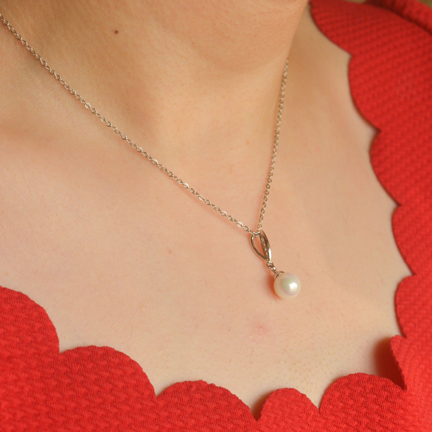 Pearl Necklace - Silver