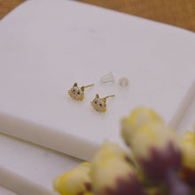 Load image into Gallery viewer, Tiny Kitten Cat Earrings Ear Studs Earrings - Gold
