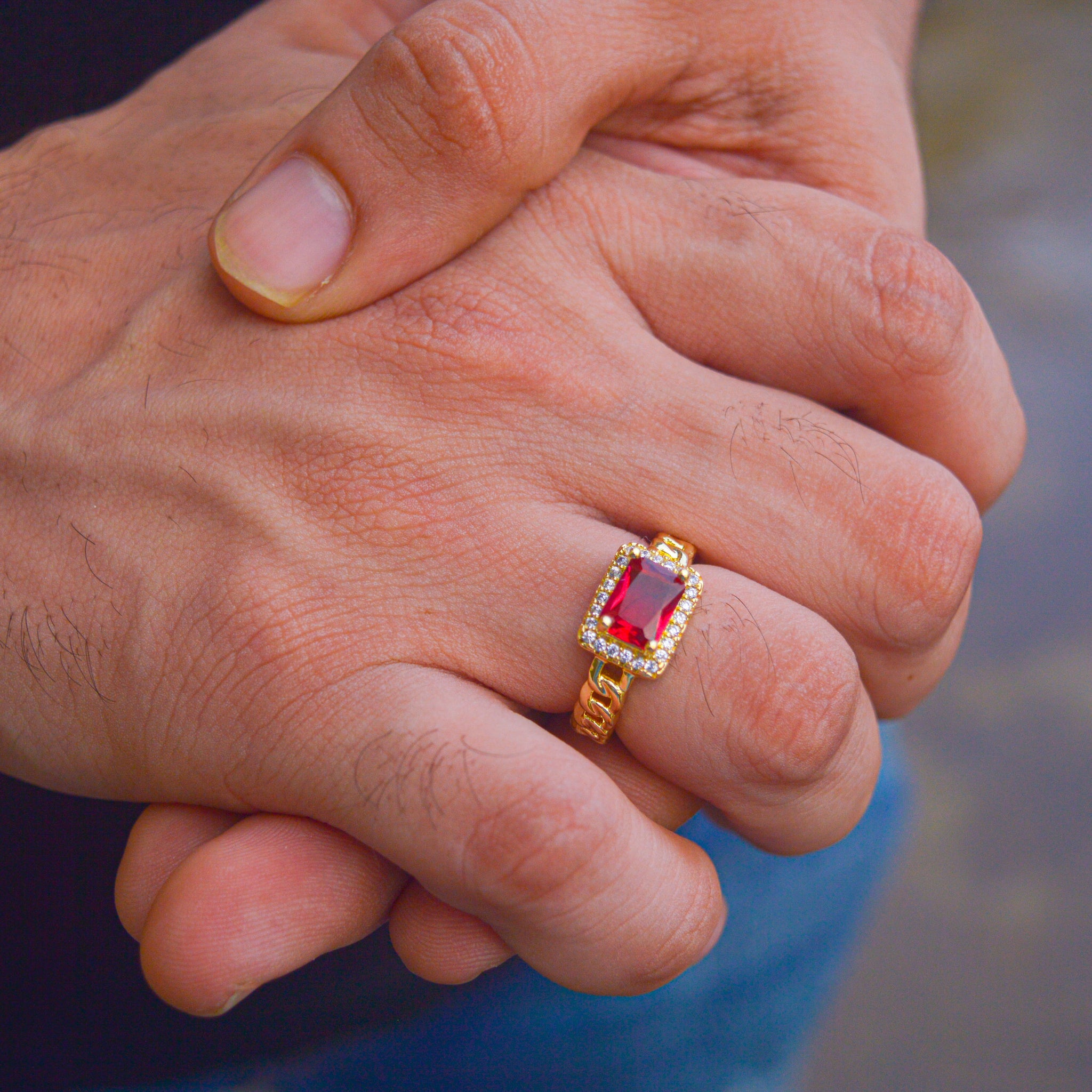 Mens pink deals sapphire ring