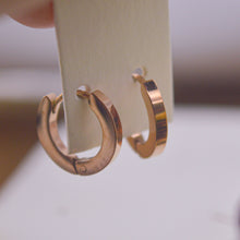 Load image into Gallery viewer, Plain Classic Huggies Hoop Loop Thin Earrings - Rose Gold
