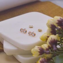 Load image into Gallery viewer, Infinity Evil Eye Ear Studs Earrings - Rose Gold
