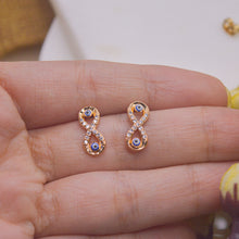 Load image into Gallery viewer, Infinity Evil Eye Ear Studs Earrings - Rose Gold
