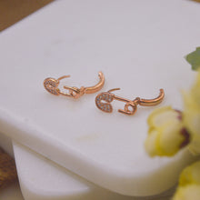 Load image into Gallery viewer, Safety Pin Ear Huggies Earrings Studs - Rose Gold
