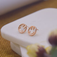 Load image into Gallery viewer, Cute Smiley Earrings Ear Studs - Rose Gold

