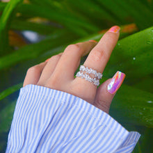 Load image into Gallery viewer, Baguette Style Zigzag Adjustable Ring

