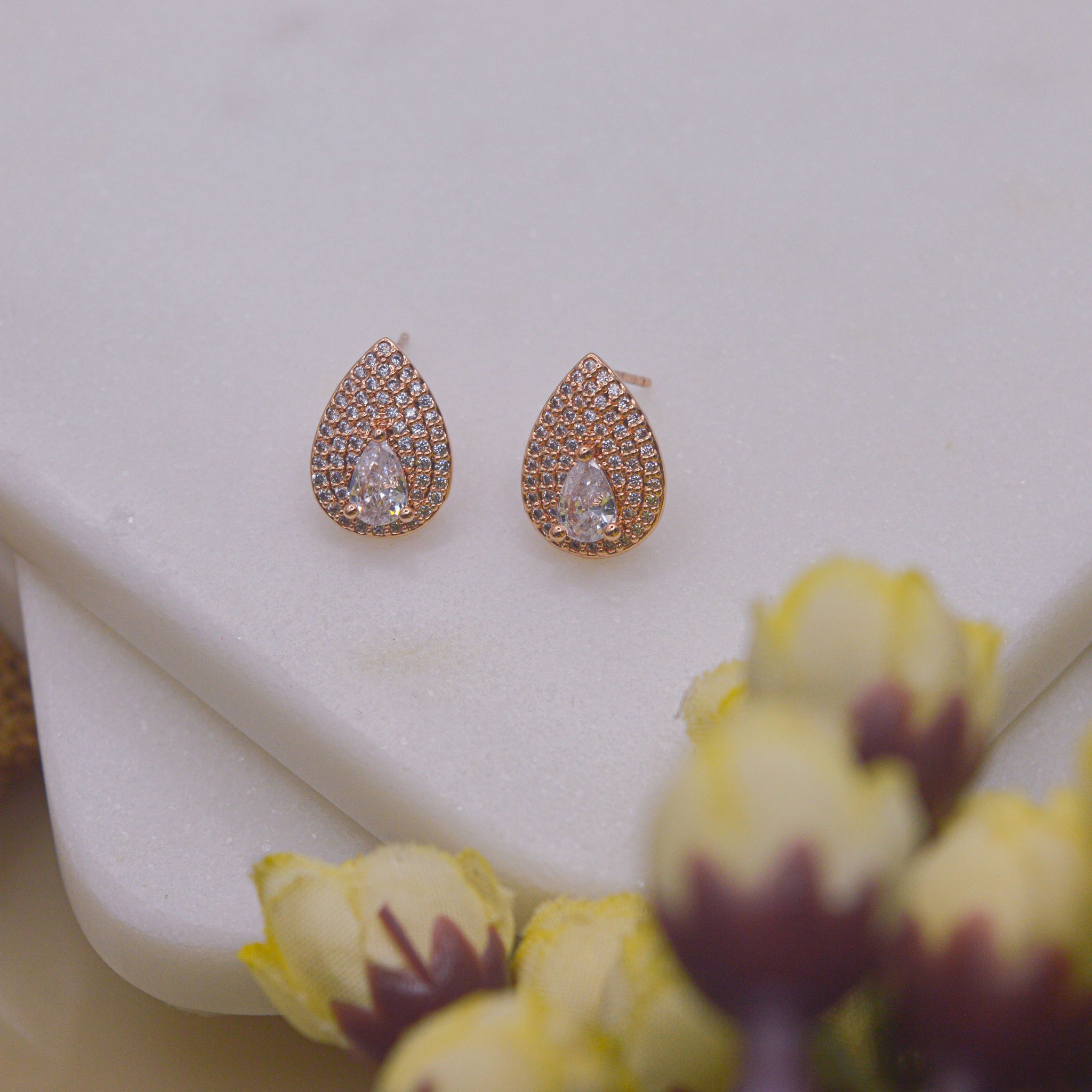 Pear-Shape Natural Diamond Stud Earrings – Lasker Jewelers