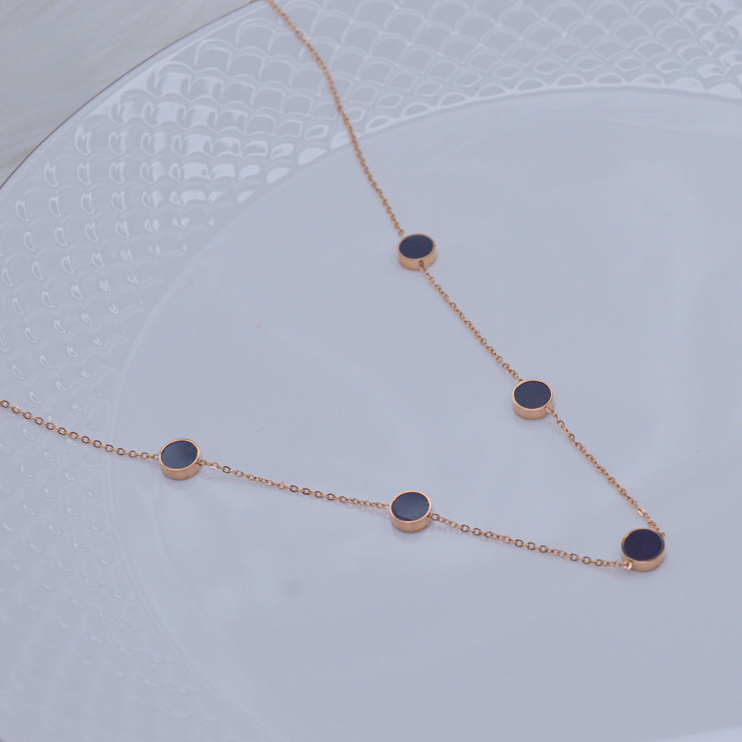 Mother of Pearl Reversible Necklace ( Rose Gold )