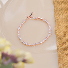 Load image into Gallery viewer, Square Diamonds Tennesee Bracelet  - Rose Gold
