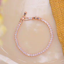 Load image into Gallery viewer, Square Diamonds Tennesee Bracelet  - Rose Gold
