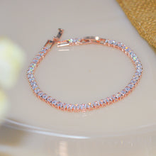 Load image into Gallery viewer, Square Diamonds Tennesee Bracelet  - Rose Gold
