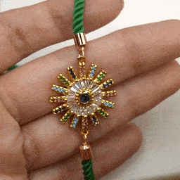 Green Sun Evil Eye Bracelet - Gold